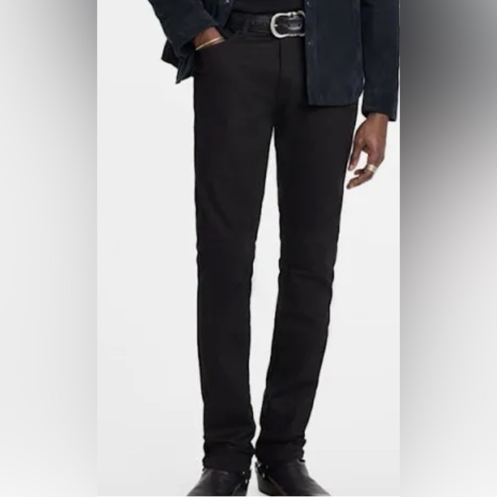 John Varvatos Black Straight Bowery Jeans